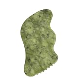 IMIKEYA Jade Massagebrett Gua Sha Schaber aus Natürlichem Stein Glatte Oberfläche Tragbares Massagegerät für Gesicht Nacken Rücken und Schulter