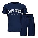 Sommeranzug für Herren Herren Trainingsanzug Set Kurzarm Jogginganzug Set 2025 Sommer Männer Sportanzug Sport Fitness Freizeitanzüge,T-Shirt + Kurze Hose Trainingsanzüge Sportswear Rabatt