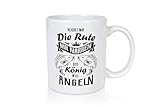 Reichet die Rute der König will Angeln - Karpfen - Tasse Weiss - Kaffeetasse/Geschenk/Familie