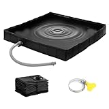 Bocguy Faltbare Duschbasis, 104 x 104 x 13cm Tragbares Duschwanne mit Abflussrohr, Faltbare Duschwanne Camping, Duschzelt Basis für Outdoor Camping, Wohnmobil Dusche, Strand