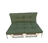IN WOHO Palettenkissen Set, Outdoor Kissen für Palettensofa, Europaletten Sitzkissen, Sitzauflagen Gartenmöbel, Wasserabweisende Palettenkissen 120x40 und 120x80, Bankauflage Outdoor, Grün
