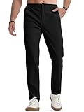 Elegancity Herren Chinohose Schwarz Stretch Freizeithose Regular Fit Stoffhose Anzughose Einfarbig 60% Baumwolle Passform Mit Bundgummi XXL