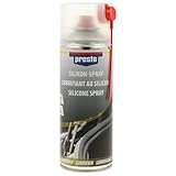 presto Silikonspray, 400ml, Antistatisch, Schutz gegen Witterung, Wasserverdrängend, Ideal für Gummiteile, Effektives Schmiermittel