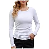 Oberteile Damen Sweatshirt Sweatjacke Pullover Pullover leicht Pulli frottee-Shirt für Damen Langarmshirt Raglan Shirt leinenbluse Longbluse Tunika lang Sweater Oversized ohne Kapuze frottee Herbst
