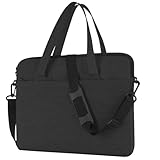 Oddfah 15 Zoll Laptoptasche Laptop Aktentasche für Herren Damen, Laptop Hülle mit Griff, Wasserdicht Stoßfest Laptop Notebook Tasche mit Schultergurt für Reisen, Geschäft, Schule (Schwarz)