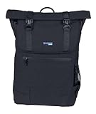DONAU TRAVEL London Laptop Rucksack Wasserdicht/Notebook 15,6 Zoll/ 18 l/Schwarz/Uni Tagesrucksack Damen & Herren/Elegant Reiserucksack Daypack für Reisen, Radfahren, Schule