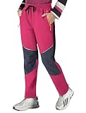 ANGEL CITIZ Softshell-Wanderhose für Mädchen, mit Fleece gefüttert, Skifahren, Schneehose, Kinder, wasserdicht, Outdoorhose, Snowboardhose, Rosa, 6Y