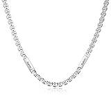 Jeweidea Personalisierte Kette mit Namen Edelstahlkette Herren Kette mit Gravur Namenskette Personalisiert Geschenk für Männer Geschenk Vatertag Jahrestag Geschenk für Ihn
