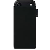 Adore June Classic Schwarz Tasche kompatibel mit iPhone Air 17 Handytasche aus widerstandsfähigem Cordura Stoff mit Display Reinigungs-Effekt