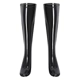 renvena Herren Damen Glänzend Strümpfe Socken Kniestrümpfe mit Zipper Latex Dessous Wetlook Unterwäsche Party Club Kleidung Schwarz 3XL
