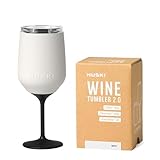 Huski Weinkelch 2.0 | NEU | Preisgekröntes Design mit abnehmbarem Stiel | Premium Weinglas aus Edelstahl mit Deckel | Dreifach isolierter Becher | 355ml Fassungsvermögen (Weiß)