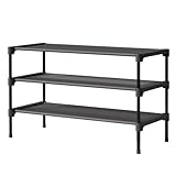Kitsure Schuhregal für den Eingangsbereich - Stabiler & langlebiger Schuhschrank für den Schrank, platzsparendes schuhablage, 63 x 30 x 36 cm, Black