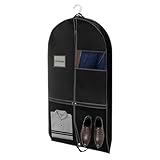 Kleidersack für Anzüge & Mäntel (1 Stück) - Tragbare Kleidertasche mit Hängehaken, ideal für Reisen, Business, Hotel und Kleiderschrank | Aufbewahrungssack für Blazer, Kleider | Handgepäck-tauglich