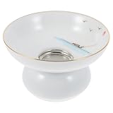 TOKIDNY Keramik Teefilter Handbemalt mit Sockel Klassisches Teesieb aus Hitzebeständiger Keramik für Losen Tee Tee Ei im Antiken Stil für Teehaus und Büro