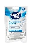 Dontoden Zahnseide-Sticks ungewachst – 2-in-1 Zahnseide & Zahnstocher für gründliche Zahnreinigung, mit Etui, 40 Stück. Zahnseidesticks, Zahnseide gewachst, ungewachste Zahnseide, Zahnstocher