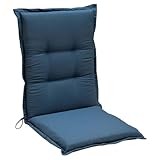 Generisch Gartenstuhlauflage - 50 x 108 cm - Hellblau - Polyester - Mittellehner - mit Stehsaum
