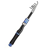 UFFD Fishing Teleskop Angelrute Teleskop Rute Spinnrute mit Kork Griff zum Angeln for Reise Meerwasser Süßwasser Bass Forelle Angeln鱼竿 (Color : Blue, Size : 1.6M)
