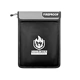 Epritliber Feuerfeste Dokumententasche, 38,1 x 27,9 cm, wasserdicht, feuerfest, Geldtasche für Bargeld, zwei Taschen, sicherer Dokumenten-Organizer für Wertsachen, wichtige Dokumentenmappe für Büro