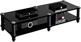 Robuster AV-Media-Ständer mit doppelter Breite für Home Entertainment – stabiler Eckständer für TV, Stereo und DVD-Player