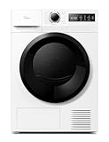 Midea MD11EH80BD Wärmepumpentrockner, 8 kg, Energieklasse D, Schnelltrocknen 35', HealthGuard, Sensor-Trocknung,Auffrischen,Knitterschutz, Auffrischen Wolle, Weiß