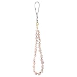 AOKSUNOVA Handykette Universal Handyanhänger Kurz Handy Perlen Schlüsselband Kristall-Steine Handyband Handschlaufe (Rosa)