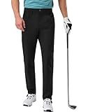 Pioneer Camp Herren Golfhose Stretch Atmungsaktiv Lang Golf Pants mit Elastischer Bund und 3 Funktionelle Taschen Schwarz Größe:34