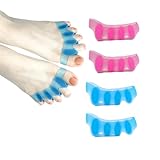 SUNFATT Zehenspreizer,Hallux Valgus Korrektur,Wiederholbare Waschbare Gel-Zehennagelteiler,Zehentrenner zum Entspannen der Zehen,um Ballenzehen,Hammerzehen,Hallux Valgus zu lindern.4 Stück