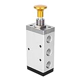 5 - Way Button Valve | G1 / 4 & G3 / 8 Inch Thread | Aluminum Alloy Hand Valve for Pneumatic Systems/Industrial Equipment | 0.8Mpa Pressure - Protected & Flame - Protected (4R310-10)