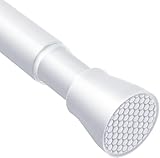 AIZESI 1 Stück Gardinenstange ohne Bohren 70-130cm Teleskopstange Vorhang Verstellbare Gardinenstange Vorhangstange Klemmstange Duschvorhangstange Vorhangstange ohne Bohren Weiß (Durchmesser 22mm)