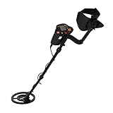 Outsunny Metalldetektor Suchgerät mit Metallfilterfunktion für Profis und Anfänger wasserdicht Ø22 cm Suchspule Alu ABS Schwarz 23 x 22 x 114-135 cm