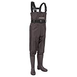 Angler Watvögel Angelhose Wathose Herren Anglerhose Atmungsaktiv Wathose Herren Anglerhose Mit Stiefel wasserdichte Watthosen Teich Fischer Watstiefel Hose,Braun,42