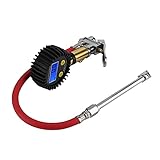 Generic Reifendruckanzeige, Reifeninflatorluftleitungs Reifenpumpe mit Digitalem Druckmessgerät Tester Universal Reifenmessgeräte für Reifendruckluftkompressorbefestigungen für Auto -Motorrad 3-200psi