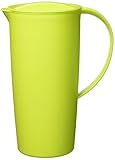 Rotho Caruba Krug 1.2l mit Deckel und Ausguss, Kunststoff (PP) BPA-frei, grün, 1.2l (16.0 x 10.5 x 22.0 cm)