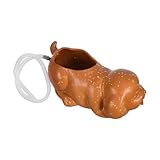 BESTonZON Keramik Fischbrunnen Hund Skulptur Wasserspeier Gartendekor Außenbereich mit Filterfunktion für Teich Aquarium Keramikdeko Haustier Motiv