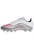 adidas Unisex Kinder F50 Messi Club Firm Ground/Multi Ground Football Boots Kids, FTWR White/Lucid red/Silver met., 31 EU