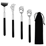 NCZCDZSW 4 Stück Kratzhand Rückenkratzer Teleskop Back Scratcher Edelstahl Ruckenkratzerhand Ausziehbar Bis 67 cm Kratzhand Rückenkratzer Ausziehbar für Rücken und Kopf Kratzen Juckreizlinderung