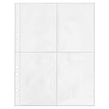 Ideen mit Herz Sammelhüllen | Klarsichthüllen | Prospekthüllen | DIN A4 | 4-geteilt | 4 Fächer je 10,5 x 14,8 cm | glasklar | 50 Stück | Fotohüllen | Postkartenhüllen