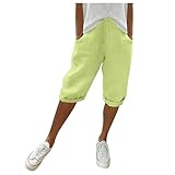 Leinenhose Hosen Damen Leicht Und Luftig Leinenhose Locker Strandhose Mit Kordelzug Casual Pants Hohe Taille Freizeithose