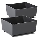 Tymar Blumentopf rechteckig innen, Blumenkasten mit füßen, Pflanzkübel, Kräuterkasten, 2 Stück_SAGA ((2pack) Anthrazit, 28,5x28,5cm)