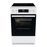 Gorenje GECS5C 60 WPA Elektro-Standherd mit Glaskeramik-Kochfeld / 50cm / 70 Liter/GentleClose/Schnellaufheizung/AirFry/ExtraSteam/Teleskopauszüge/AquaClean/weiß, 740538, 70L