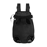 Haustier Rucksack Hund, Atmungsaktive Hundetasche, Verstellbarer Rucksack für Hunde für 5 kg Tragbarer Hundetragetasche für kleine und mittelgroße Hunde, Katzen, Kaninchen (Schwarz, M)