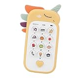 Didiseaon Musikalisches Babyspielzeug Cartoon Handy Lernspielzeug Greifling Zahnungshilfe Frei Sicher für Junge Mädchen Ab Monaten Gelb