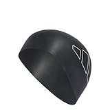 adidas Unisex Logo Swim Cap, Black/White, One Size