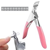 XPEX 1 Stück Falsche Nagelknipser Mit 10 Magneten Sizer, Tip Cutter, Professionelle Nagelknipser Gelnägel, Nagelknipser Trimmer Maniküre, Nagelknipser Für Künstliche Nägel(Rosa)