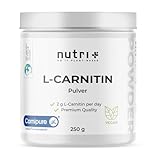 L-Carnitin Carnipure Pulver - 100% reines L-Carnitine Tartrat Pure Powder 250g von Lonza - 3000mg Carnitinpulver pro Portion ohne Zusatzstoffe - Nutri + Vegan