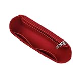 DKJAHSEK Taschenorganizer 19 Tascheneinsatz-Organizer, Filzeinsatz, Damen-Make-up-Taschen-Liner, Reise-Organizer, tragbarer Kosmetiktaschen-Former(Red A Style,S)