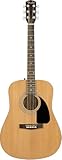 Fender FA-115 Dreadnought Akustikgitarren-Set, Walnussgriffbrett, inklusive Gitarrentasche, Gurt, Plektren, Saiten, Online-Lektionen, Natur