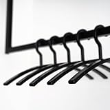 HOME DELUXE - Kleiderbügel Rack - Schwarz, 47 x 2 x 18 cm, Kunststoff mit Samtstoff bezogen I Kleiderbügel-Set Garderobenhaken Kleideraufhänger (10er Set)