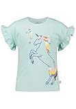 SALT AND PEPPER BY KIDS PARK Mädchen Einhorn Stickmotiv und Pailletten T-Shirt, Peppermint, 104/110 cm