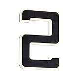 Paulmann 79843 LED Solar Hausnummer 2 IP44 Warmweiß Akku wechselbar incl. 1x0,2 Watt Solarleuchte Solarlampe Kunststoff Solarlicht 3000 K, Schwarz, Einheitsgröße